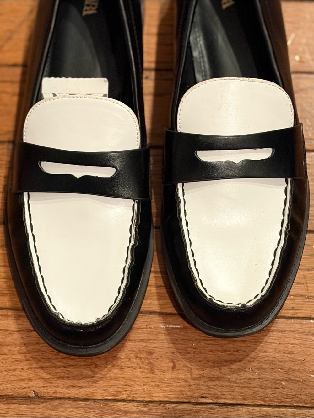 Zara Womens black and white loafers size 9 NWT - Picture 4 of 12